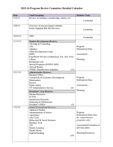 2015-16 Program Review Committee Detailed Calendar: