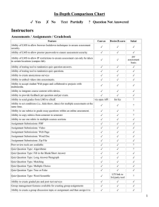 Instructors In-Depth Comparison Chart Yes Assessments / Assignments / Gradebook