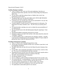 Notes for the IP Summit: 3/24/12  Facilities Planning Committee