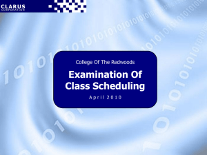 Examination Of Class Scheduling College Of The Redwoods