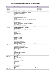 `    2014-15 Program Review Committee Detailed Calendar:
