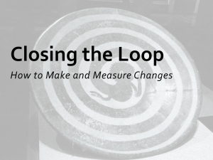 Closing the Loop How to Make and Measure Changes