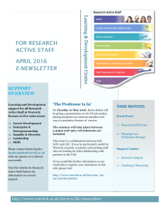 FOR RESEARCH ACTIVE STAFF APRIL 2016 E-NEWSLETTER