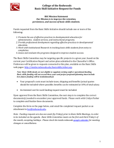 College of the Redwoods Basic Skill Initiative Request for Funds