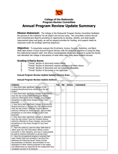 Annual Program Review Update Summary  College of the Redwoods Program Review Committee