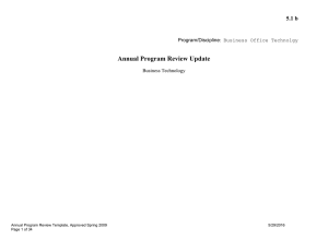 Annual Program Review Update 5.1 b  Business Technology