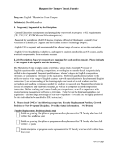 Request for Tenure Track Faculty