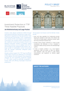 POLICY BRIEF Investment Protection in TTIP: Three Feasible Proposals