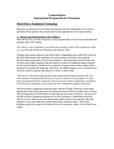 Instructional Program Review Document Diesel Heavy Equipment Technology