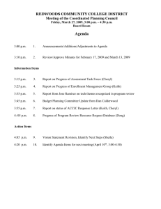 Agenda  REDWOODS COMMUNITY COLLEGE DISTRICT Meeting of the Coordinated Planning Council