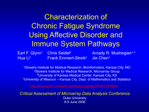 Characterization of Chronic Fatigue Syndrome Using Affective Disorder and Immune System Pathways