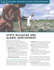 STATE BUILDING AND GLOBAL DEVELOPMENT