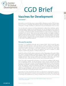 CGD Brief Vaccines for Development Owen Barder *
