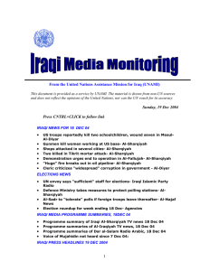 From the United Nations Assistance Mission for Iraq (UNAMI)