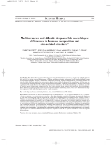 S M Mediterranean and Atlantic deep-sea fish assemblages: differences in biomass composition and