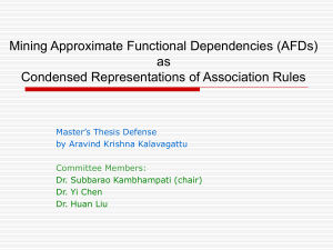 Mining Approximate Functional Dependencies (AFDs) as Condensed Representations of Association Rules