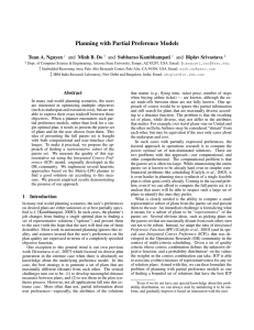Planning with Partial Preference Models Tuan A. Nguyen and Minh B. Do