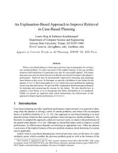 An Explanation-Based Approach to Improve Retrieval in Case-Based Planning