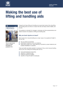 Making the best use of lifting and handling aids