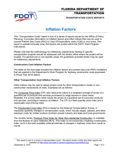 Inflation Factors  FLORIDA DEPARTMENT OF TRANSPORTATION