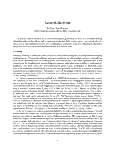 Research Statement Subbarao Kambhampati ()
