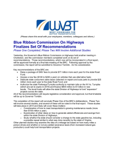 Blue Ribbon Commission On Highways Finalizes Set Of Recommendations