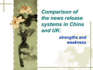 Comparison of the news release systems in China and UK: