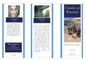 Classics at Warwick Claudia David
