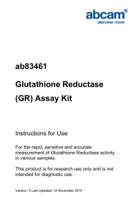 ab83461 Glutathione Reductase (GR) Assay Kit Instructions for Use