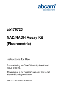 ab176723 NAD/NADH Assay Kit (Fluorometric) Instructions for Use