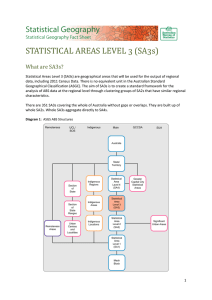 STATISTICAL AREAS LEVEL 3 (SA3s) What are SA3s?