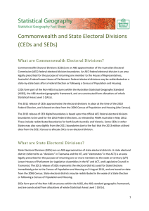 Commonwealth and State Electoral Divisions (CEDs and SEDs)