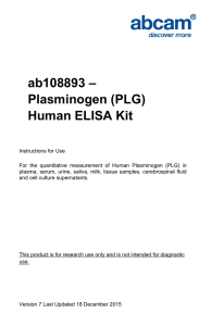 ab108893 – Plasminogen (PLG) Human ELISA Kit