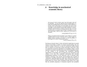 6 Knowledge in neoclassical economic theory
