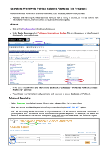 Searching Worldwide Political Science Abstracts (via ProQuest)