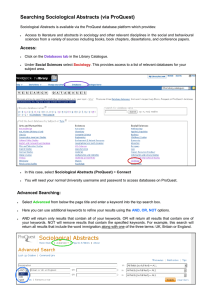 Searching Sociological Abstracts (via ProQuest)