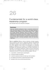 26 Fundamentals for a world-class leadership program Summary