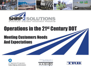 Operations in the 21 Century DOT Meeting Customers Needs And Expectations