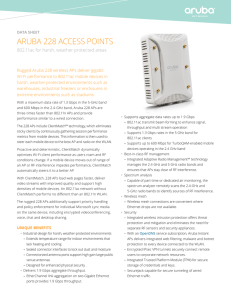 ARUBA 228 ACCESS POINTS 802.11ac for harsh, weather-protected areas