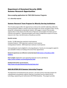 Department of Homeland Security (DHS) Summer Research Opportunities