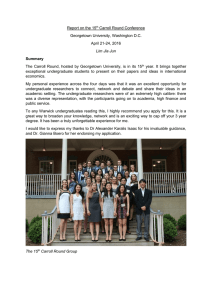 Report on the 15 Carroll Round Conference Georgetown University, Washington D.C.