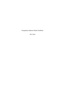 Postgraduate Diploma Student Handbook 2015-2016