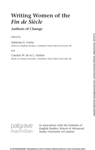 Writing Women of the Fin de Siècle Authors of Change Adrienne E. Gavin