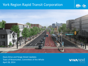 York Region Rapid Transit Corporation Davis Drive and Yonge Street Updates