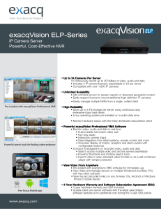 exacqVision ELP-Series IP Camera Server Powerful, Cost-Effective NVR