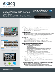 exacqVision ELP-Series Hybrid Server Complete Network Video Recording Solution