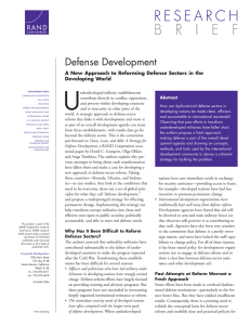 U Defense Development A New Approach to Reforming Defense Sectors in the