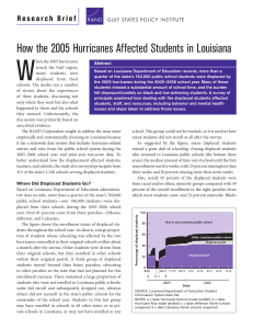 W How the 2005 Hurricanes Affected Students in Louisiana