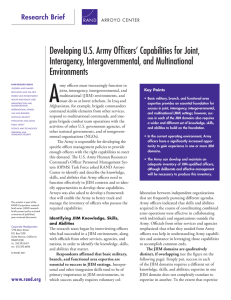 Developing U.S. Army Officers’ Capabilities for Joint, Interagency, Intergovernmental, and Multinational