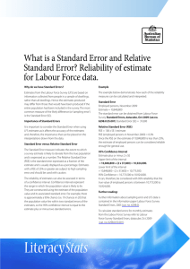 What is a Standard Error and Relative for Labour Force data.